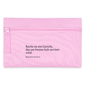 Rache ist ein Gericht, das am besten kalt servier - Federtasche - Rosa - Vorne