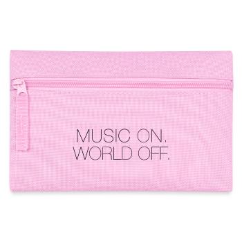 Music On, World Off. - Pencil Case - pink - Front