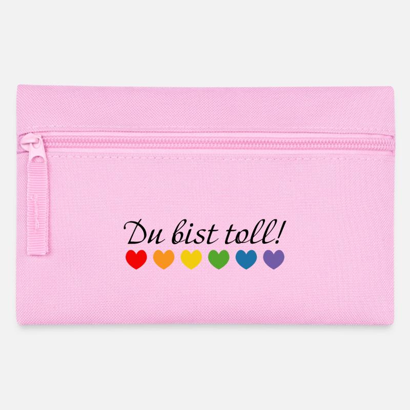 Regenbogenherzchen du bist toll - Federtasche - Rosa