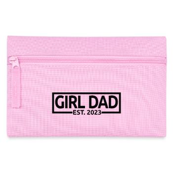 Mädchen Papa Est. 2023 Baby Shower Schwangerschaft Enthüllung - Federtasche - Rosa - Vorne