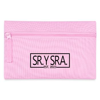 Sr. Y Sra. Est. 2023 - Hochzeitsgeschenk für Männer & Frauen - Federtasche - Rosa - Vorne
