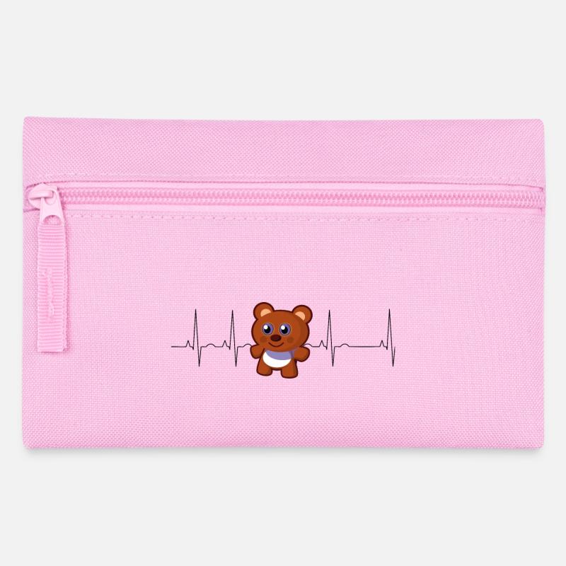 Teddybär Herzschlag - Federtasche - Rosa