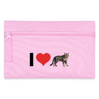 J’aime les chats domestiques - Autocollant pour animaux de compagnie - Trousse - rose - Devant