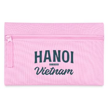 Police Vintage de Hanoï, Vietnam - Trousse - rose - Devant