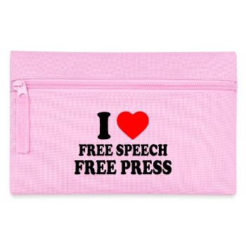 i love free speech free press - Trousse - rose - Devant
