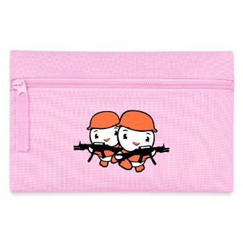 2 Ducks Soldier Army Professional Soldier Helmet Gun Races - Pencil Case - pink - Front