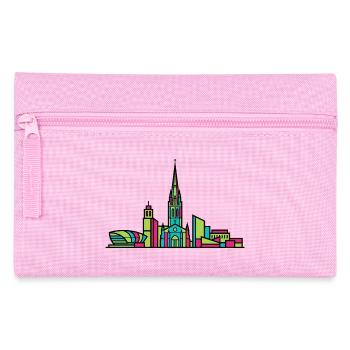 Coventry City Skyline Kathedralruinen Linienzeichnung - Federtasche - Rosa - Vorne