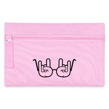 Sonnenbrille Metal Rock Graffiti Hörner Handgeste - Federtasche - Rosa - Vorne