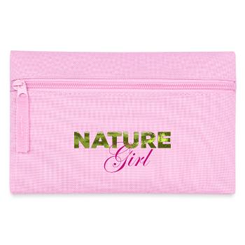 Natur Girl lettering with green texture - Pencil Case - pink - Front