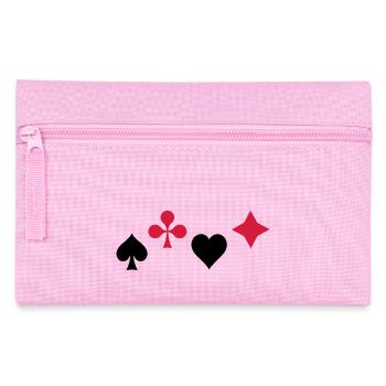 Pik Ass Herz Poker Blackjack Symbol Karten Kasino - Federtasche - Rosa - Vorne