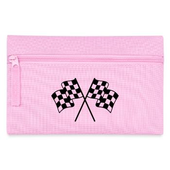 Checkered Flags 1 color - Pencil Case - pink - Front