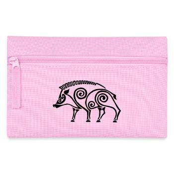 sanglier celte noir - Trousse - rose - Devant