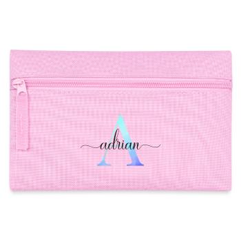 A| Monogram | Name | Adrian | Watercolor - Pencil Case - pink - Front