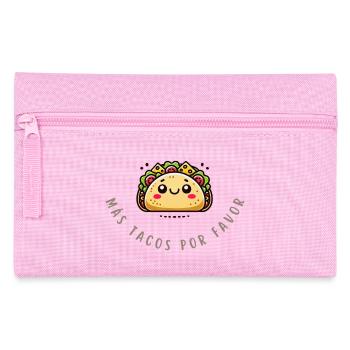 Más Tacos Por Favor – Funny Taco Shirt - Pencil Case - pink - Front
