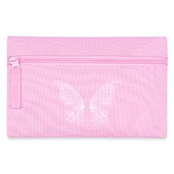 Ailes, blanc délicat transparent - Trousse - rose - Devant