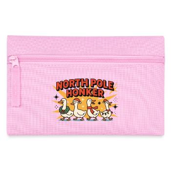Nordpol Honker Gans Weihnachten Lustiger Weihnachtsmann - Federtasche - Rosa - Vorne