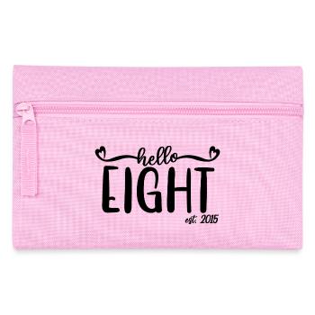 8e anniversaire Enfants filles 8 Hello Eight Est. 2015 - Trousse - rose - Devant