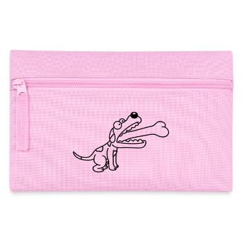 Dog Greedy Hungry Big Bone Swallowed - Pencil Case - pink - Front