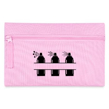 Drei Farbsprühdosen - Federtasche - Rosa - Vorne