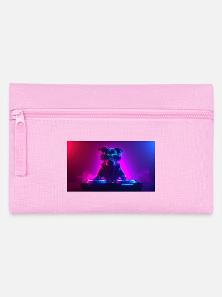 Neon DJ Hund - Federtasche - Rosa