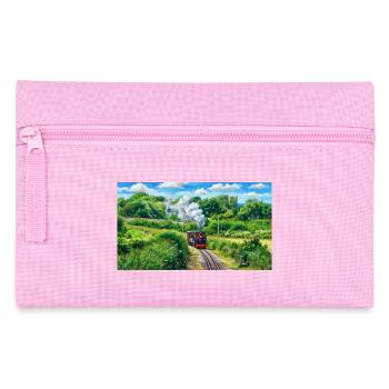 Eisenbahn mit einem Herzen aus Gold - Federtasche - Rosa - Vorne