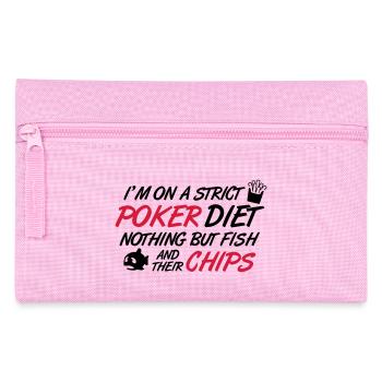 Poker diet: Fish and their chips - Federtasche - Rosa - Vorne