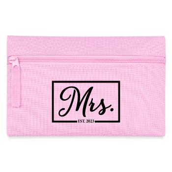 Mme Est. 2023 Fiançailles Mariage Douche nuptiale - Trousse - rose - Devant