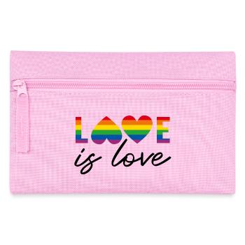 LGBTQIA+ love is love rainbow flag homo - Pencil Case - pink - Front