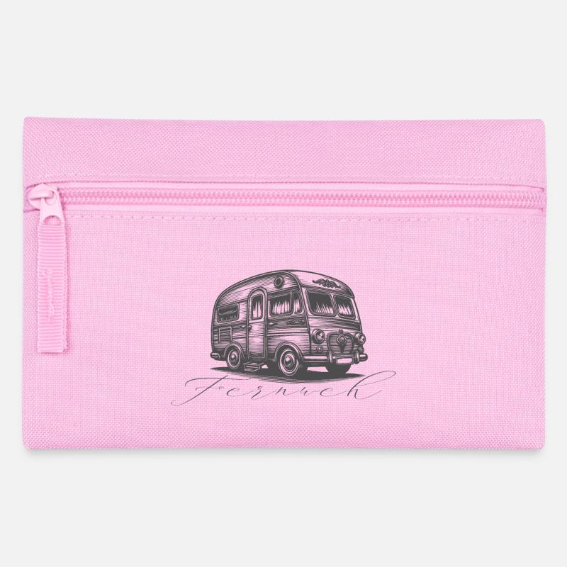 Retro Campervan "Fernweh" - Federtasche - Rosa
