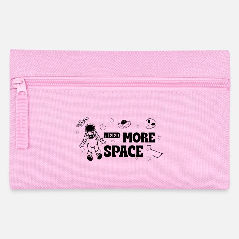 Need More Space – Space Doodle Saying - Pencil Case - pink