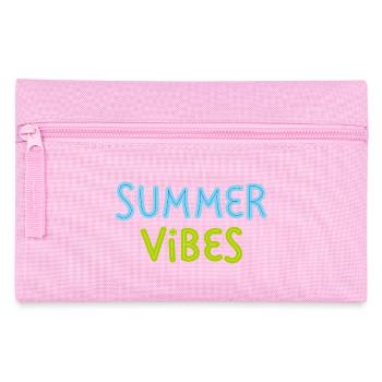 Summer Vibes Bright Color Minimal Fun Design - Pencil Case - pink - Front