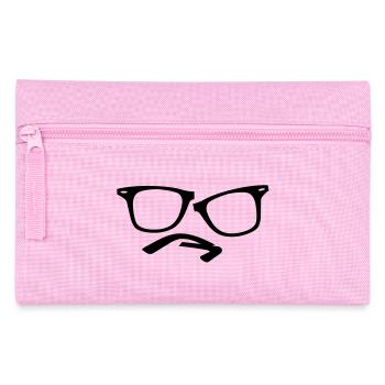 hipster nerd glasses - Pencil Case - pink - Front