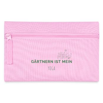 Gärtnern ist mein Yoga - Lustiges Garten-Shirt - Federtasche - Rosa - Vorne