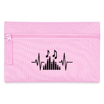 Music Heartbeat, Line Art Design für Musiker - Federtasche - Rosa - Vorne
