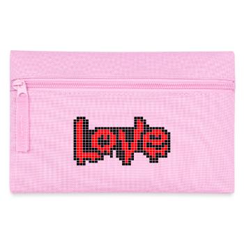 Texte Pixel Art – L’AMOUR en lettres rouges - Trousse - rose - Devant