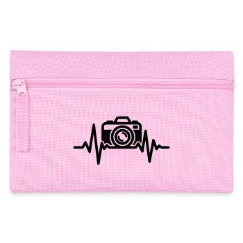 Kamera Herzschlag – Fotograf Geschenk - Federtasche - Rosa - Vorne
