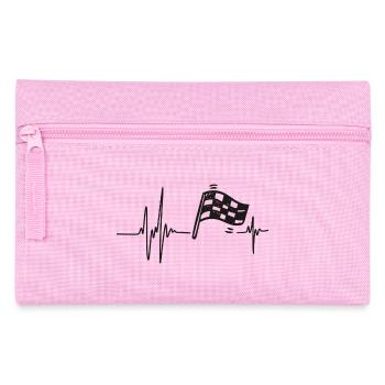 Course Automobile | Cœur Bat Drapeau à Damier - Trousse - rose - Devant
