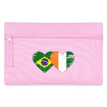 Brasillien_Elfenbeinkueste_Flagge_Herz_used - Pencil Case - pink - Front