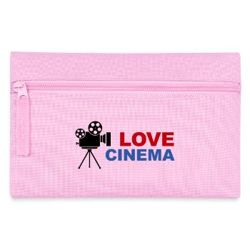 Love Cinema Bold Red Blue Typography - Pencil Case - pink - Front