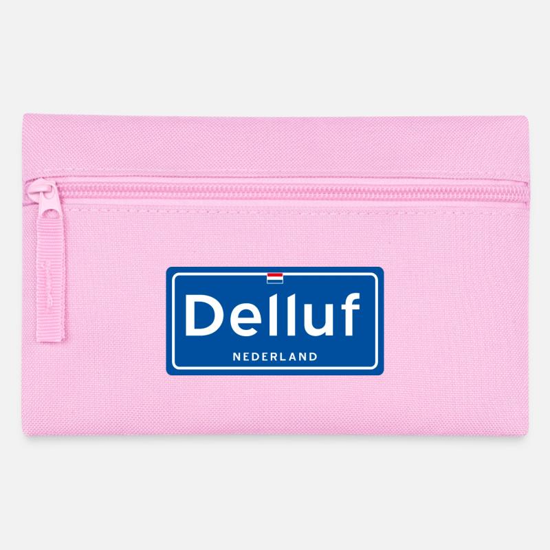 Ortsschild Delluf (Delft) - Federtasche - Rosa