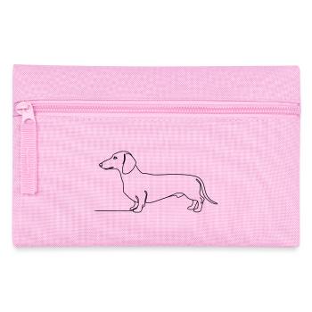 Art d’une ligne teckel teckel - Trousse - rose - Devant