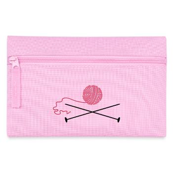 Wollknäuel mit Nadeln / wool 'n knitting needle ( - Pencil Case - pink - Front