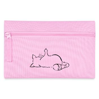 Chat non, non, majeur, non, pas de texte - Trousse - rose - Devant