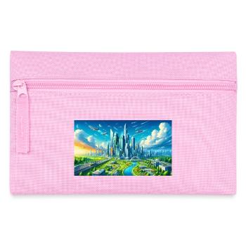 Futuristische Stadt - Federtasche - Rosa - Vorne