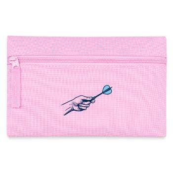 Darts Dartspieler Hand Profi Sport Outfit - Federtasche - Rosa - Vorne