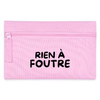 Humour Slogan Humoristique Simple Rien à Foutre - Trousse - rose - Devant