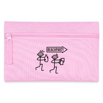 2 Strichmännchen - Beachparty - Federtasche - Rosa - Vorne