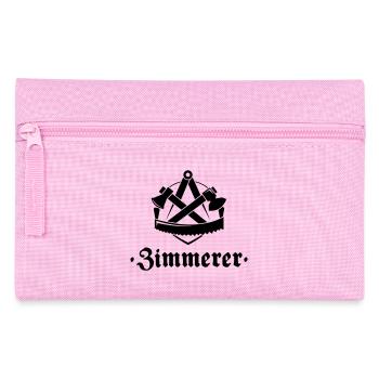 Zimmerer, Zunftzeichen mit alter Schrift - Federtasche - Rosa - Vorne