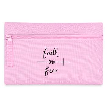 faith over fear - Federtasche - Rosa - Vorne