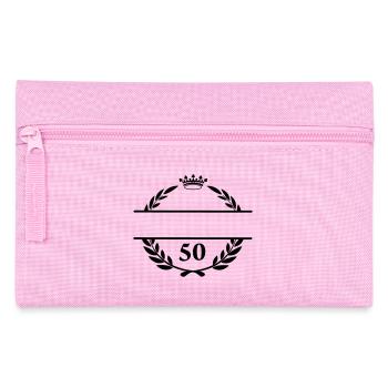 Bannière de nom Lauwerkrans avec le numéro 50 - Trousse - rose - Devant